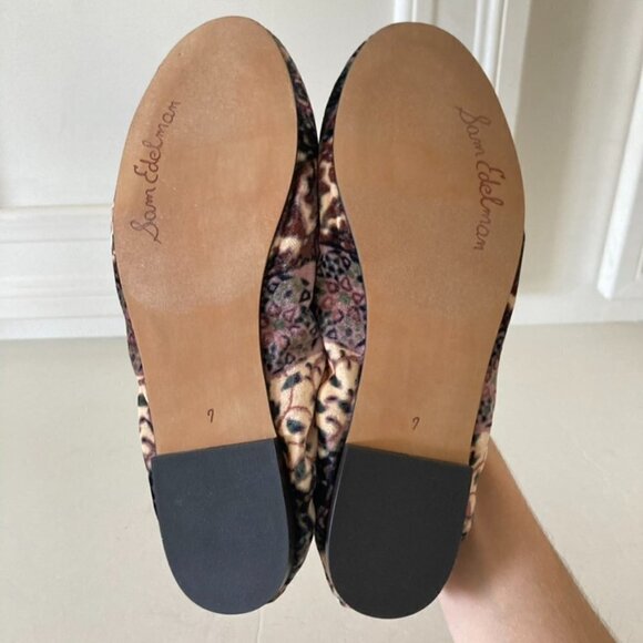 NWOB Sam Edelman Free People Felicia Ivory Combo Floral Velvet Flats Sz 7 - Picture 4 of 4